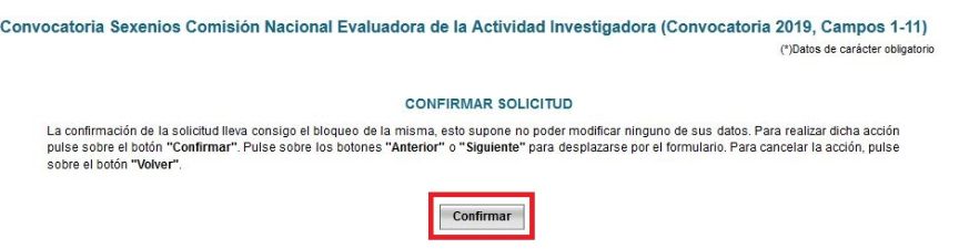 Pasos a seguir -confirmación de la solicitud-