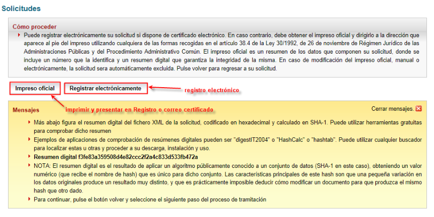 Pasos a seguir -registrar y obtener impresión oficial-