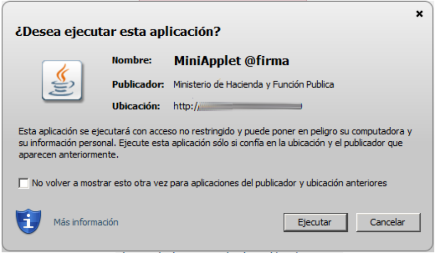 Apertura MiniApplet
